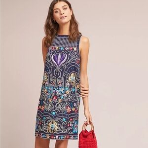 Anthropologie Kira Embroidered Tunic Dress